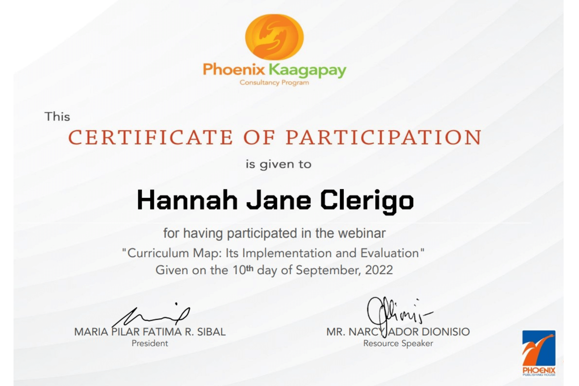 Curriculum Map Certificate - Calcujane