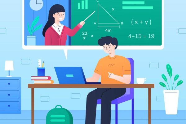new-normal-online-education-concept-free-vector