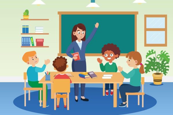 teachers-and-students-in-the-classroom-are-learning-and-asking-questions-vector